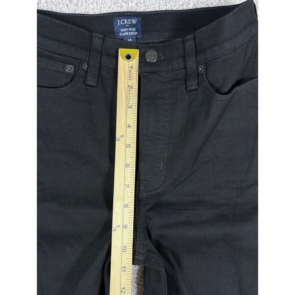 J Crew Womens High Rise Flare Crop Black‎ Jeans Size 25 Denim Pants